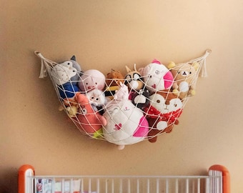 Macramé speelgoedopberghangmat voor kinderkamer (H25)