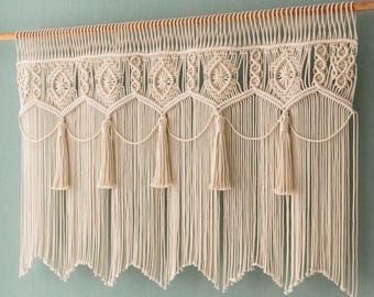 Macrame Curtain For Boho Rustic Wall Decor and Gifts C13
