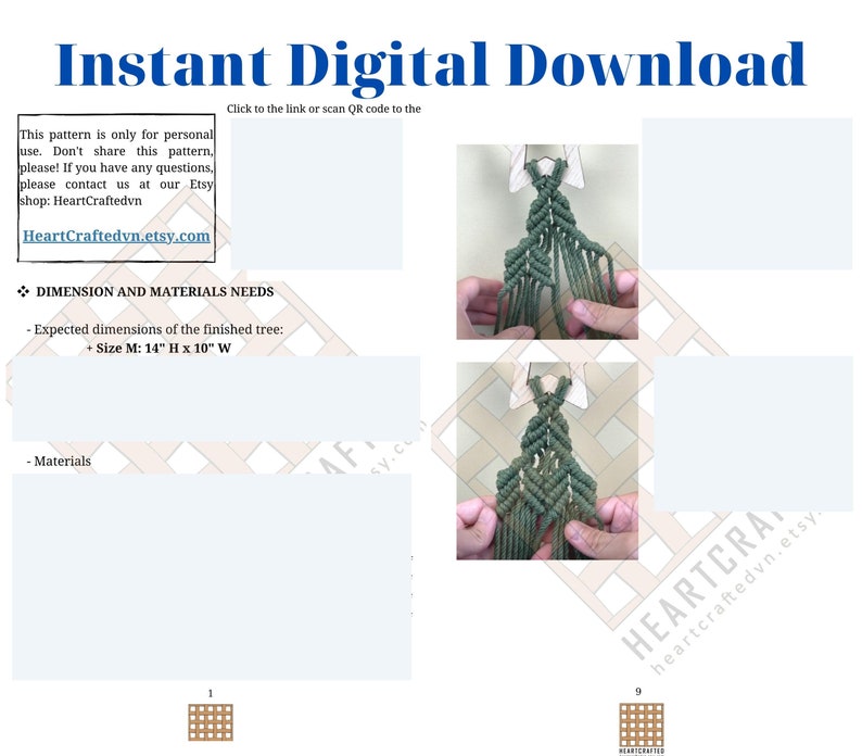 Pattern Macrame Christmas Tree PDF Tutorial, Macrame Ebook, Macrame For Beginner, Macrame Instructions, Macrame Pattern Pdf, Xmas Gift P20 image 3