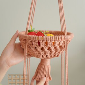 Macrame Fruit Basket, Wall Storage, Teacher Gifts, Fruit Hanging Bag, Basket Wall Decor, Vegetable Hammocks, Onion Storage, Mommy Gift H50 image 10