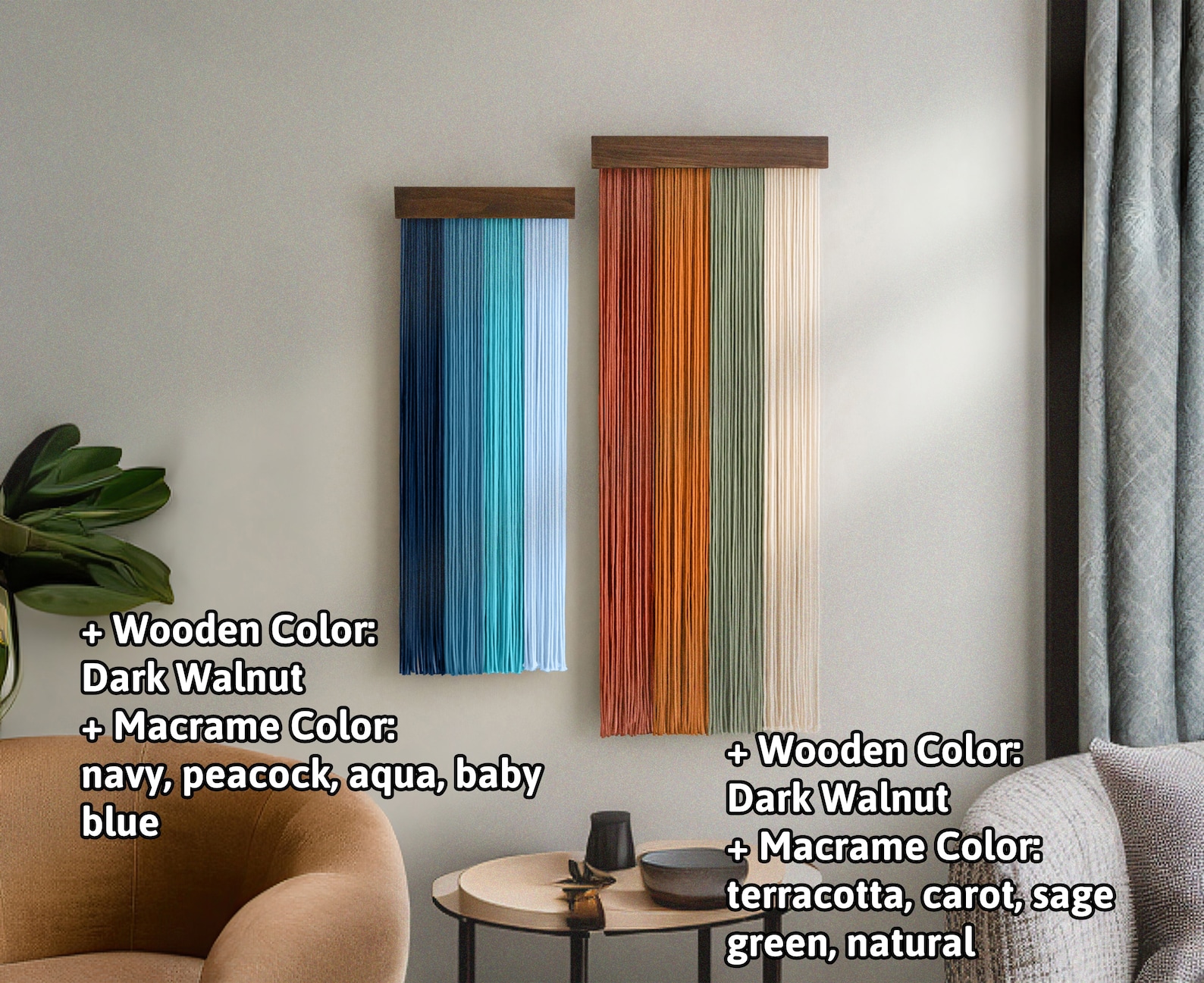 Macrame Wall Hanging, Bedroom Wall Art, Gift for New Home, Mid Century