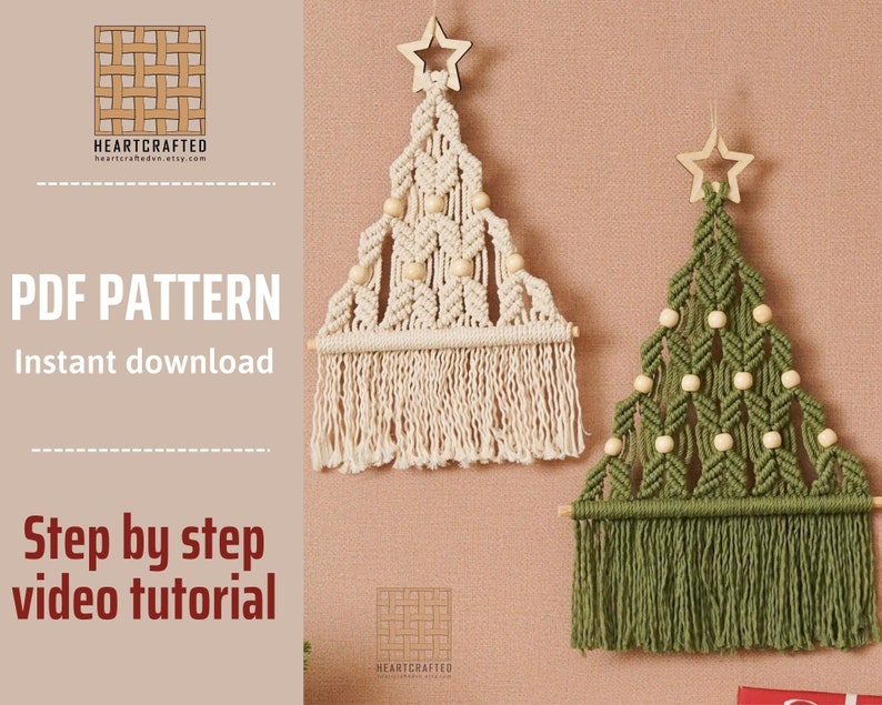 Pattern Macrame Christmas Tree PDF Tutorial, Macrame Ebook, Macrame For Beginner, Macrame Instructions, Macrame Pattern Pdf, Xmas Gift P20 image 5