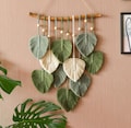 Macrame Leaf Wall Hanging, Macrame Wall Hanging, Green Wall Art, Boho Home Decor, New Home Gifts, Farmhouse Decor, Mid-Century Modern L02
