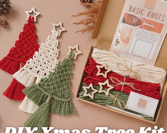 Macrame Christmas Tree Craft Kit, Craft Kit For Adults, Holiday Craft Night, Wall Art Decor, Festive Activity, Unique Gift, Xmas Gift K19