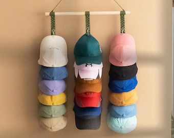 Hat Organizer For Dad, Baseball Gifts, Farmhouse Hat Rack, Baseball Cap Display, Baseball Hat Holder, Hanging Cap Rack, Fathers Day Gift H43