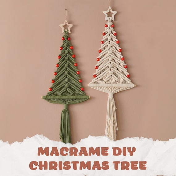 Kit Macramé Noël Débutants - Set Complet DIY Décorations Fêtes Avec Instructions Décoration DIY Sapin Kit Macramé Noël Débutants - Set Complet DIY Décorations Fêtes Avec Instructions Décoration DIY Sapin