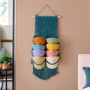 Macrame Cap Rack, Cap Organization, Birthday Gift, Farmhouse Decor, Hat ...