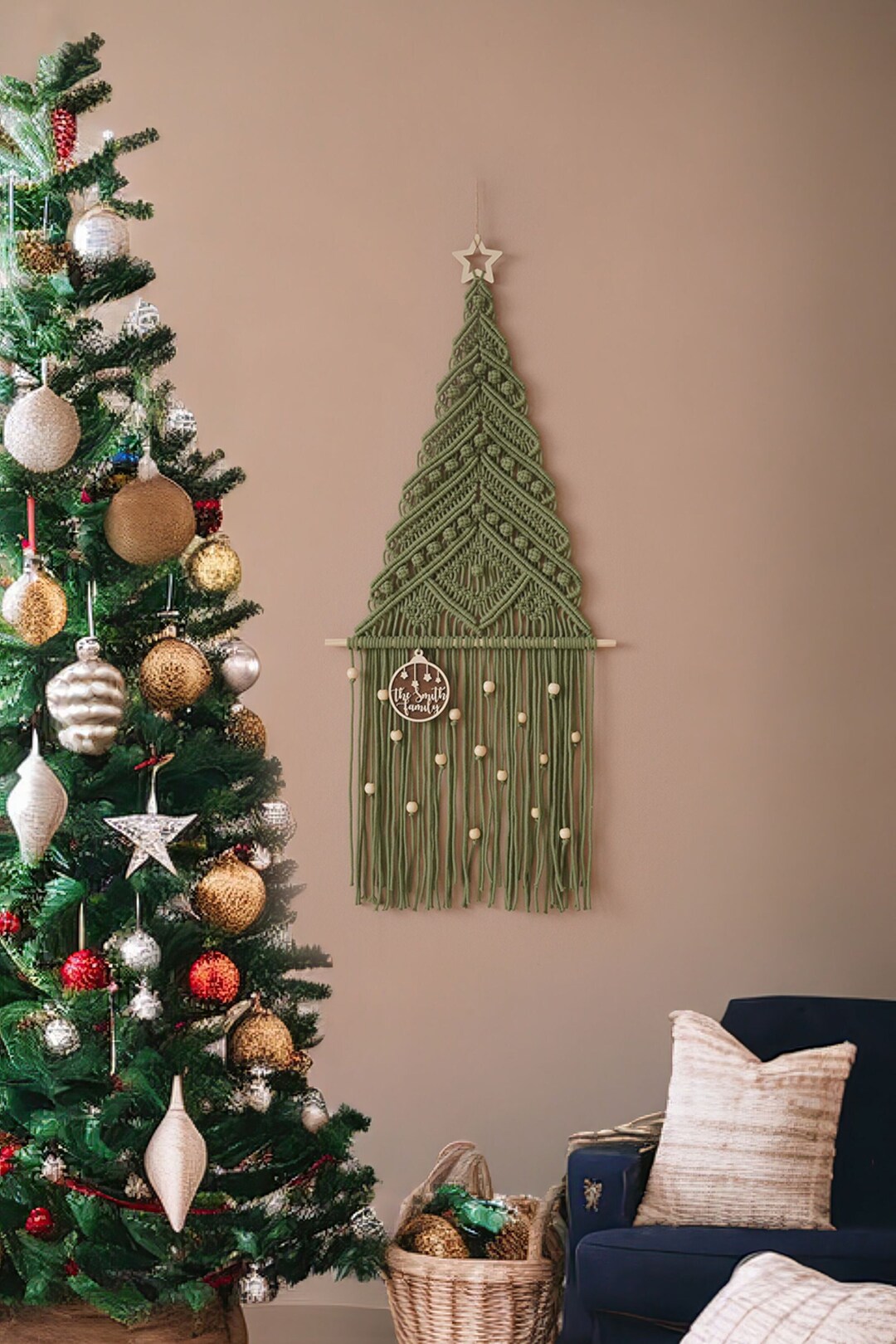 Macrame Xmas Tree, Boho Christmas Decor, Farmhouse Christmas, Winter ...