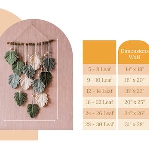 Macrame Leaf Wall Hanging, Macrame Wall Hanging, Green Wall Art, Boho Home Decor, Handmade Gifts, Farmhouse Decor, Mid-Century Modern L47 image 3