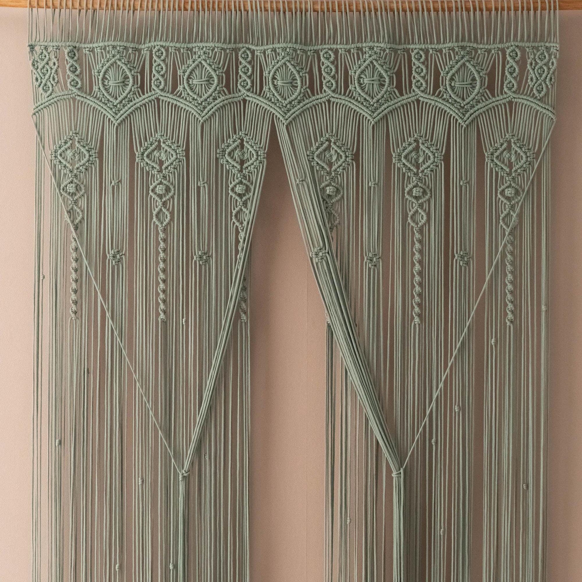 Boho Makramee Vorhang, Boho Vorhang, Türkranz, Hochzeit Makramee, Boho Vorhang, Gewebter Wandbehang, Ästhetischer Raum Dekor C26