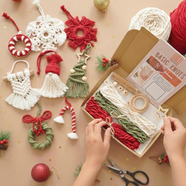 Ornament Craft Kit, Christmas Craft Kits For Adults, Macrame Craft Kits, Date Night Gift, Craft Kit Teens, Mindfulness Activity K26