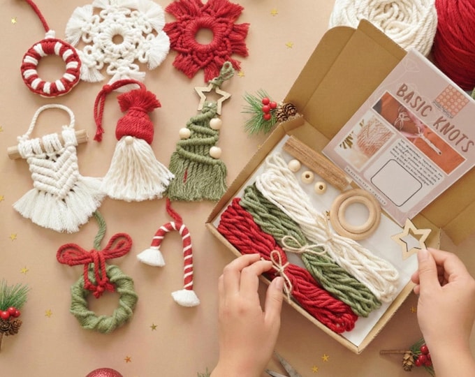 Ornament Craft Kit, Christmas Craft Kits For Adults, Macrame Craft Kits, Date Night Gift, Craft Kit Teens, Mindfulness Activity K26
