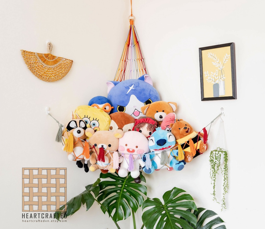 Macrame Toy Hammock With Fringe, Squishmallow Squad Storage, Kids Room  Storage, Boho Toy Storage, Playroom Decor, First Mothers Day Gift H20 