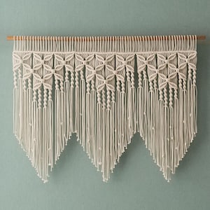 Macrame Window Valance, Macrame Curtain, Boho Home Decor Custom Valance, Bedroom Headbroad, Wedding Curtain, Woven Tapestry C30