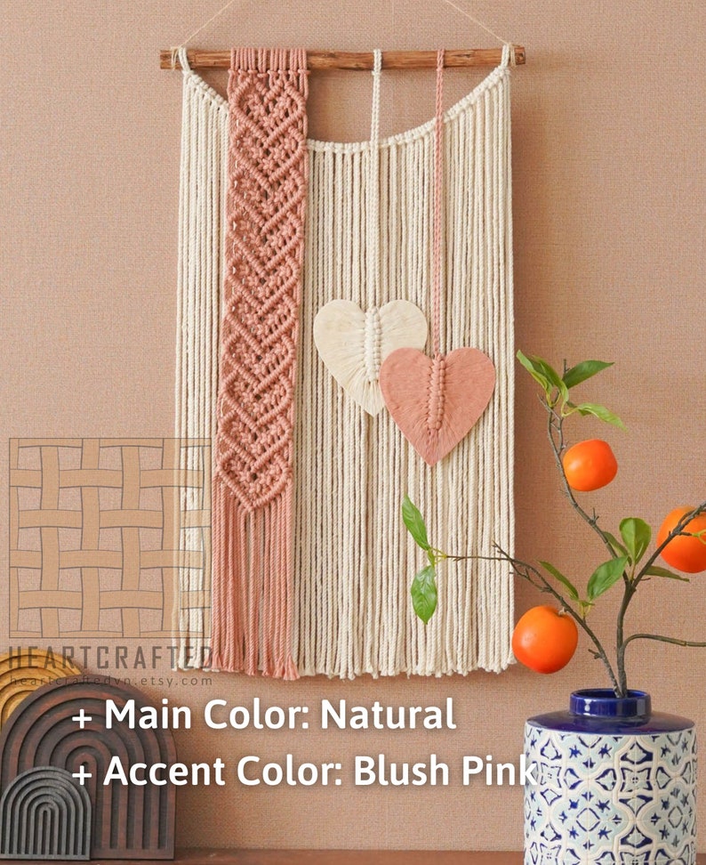 Macrame Heart Wall Hanging Dining Room Decor Heart Door Etsy