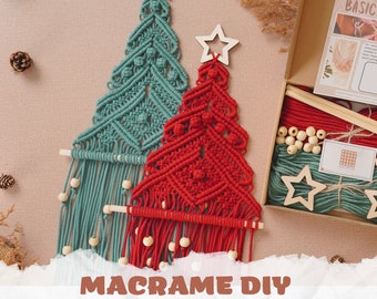 Macrame Craft Kit, Christmas Tree Kit, Kit For Adults, Macrame Christmas, Macrame Diy Kit, Gift For Friend, Diy Kits For Adults K57