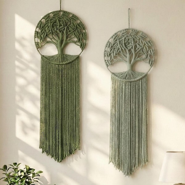 Tenture murale en macramé NeTree Of Life pour décoration de salon bohème V41