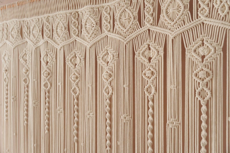 Large Macrame Curtain, Macrame Decor, Woven Wall Tapestry, Bohemian Curtain, Modern Fiber Art, Wedding Gift, Boho Backdrop C26 image 7