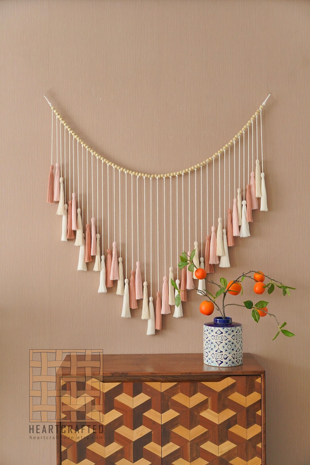 Macrame Tassel Garland, Green Garland, Boho Wall Art, Nursery Wall