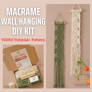 KIT Macrame DIY, Family Craft Kit, Gifts For Mom, Modern Embroidery, Craft Gifts, Diy Tutorial, Bedroom Wall Decor, Beginner Macrame K29