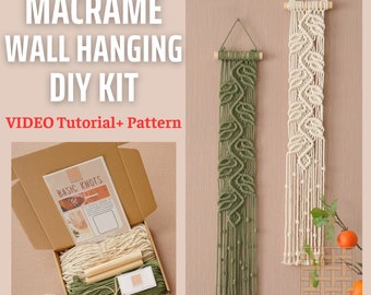 KIT Macrame DIY, Family Craft Kit, Gifts For Mom, Modern Embroidery, Craft Gifts, Diy Tutorial, Bedroom Wall Decor, Beginner Macrame K29
