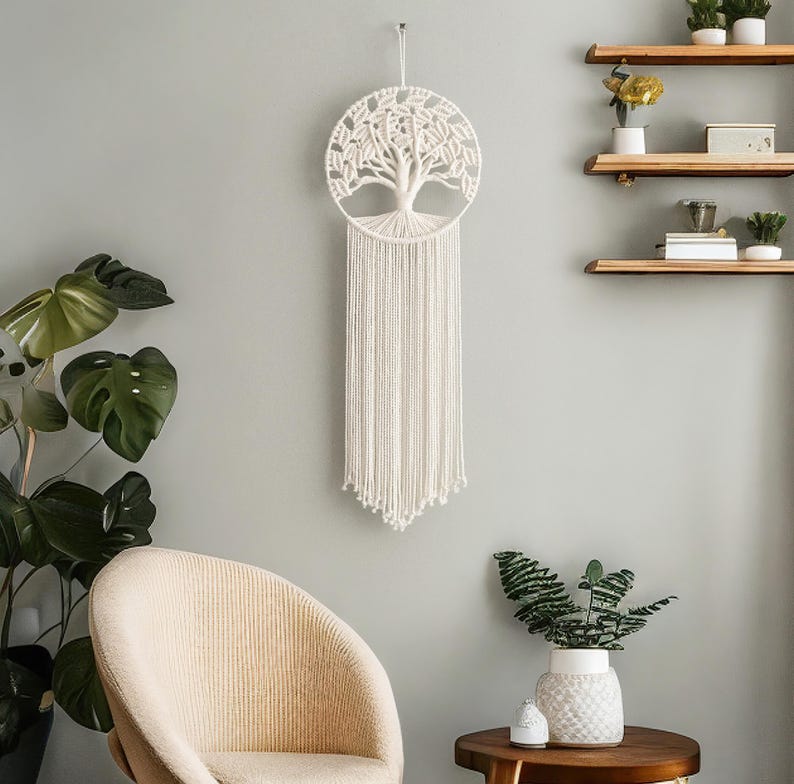 Tree Branch Macrame Macrame Tree of Life Wall Hanging Boho Decor V41 - Etsy