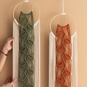 Macrame Nature Vine Wall Hanging, Home Decor, Boho Housewarming Gift, Natural Color Decor, Spring Home Art, Tropical Decor, Mom Gift V88