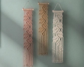 細幅マクラメ壁掛け：ボヘミアンリーフタペストリー、植物愛好家への