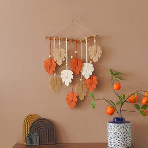 Macrame Leaf Wall Hanging, Macrame Wall Hanging, Green Wall Art, Boho Home Decor, Handmade Gifts, Farmhouse Decor, Mid-Century Modern L47 image 7