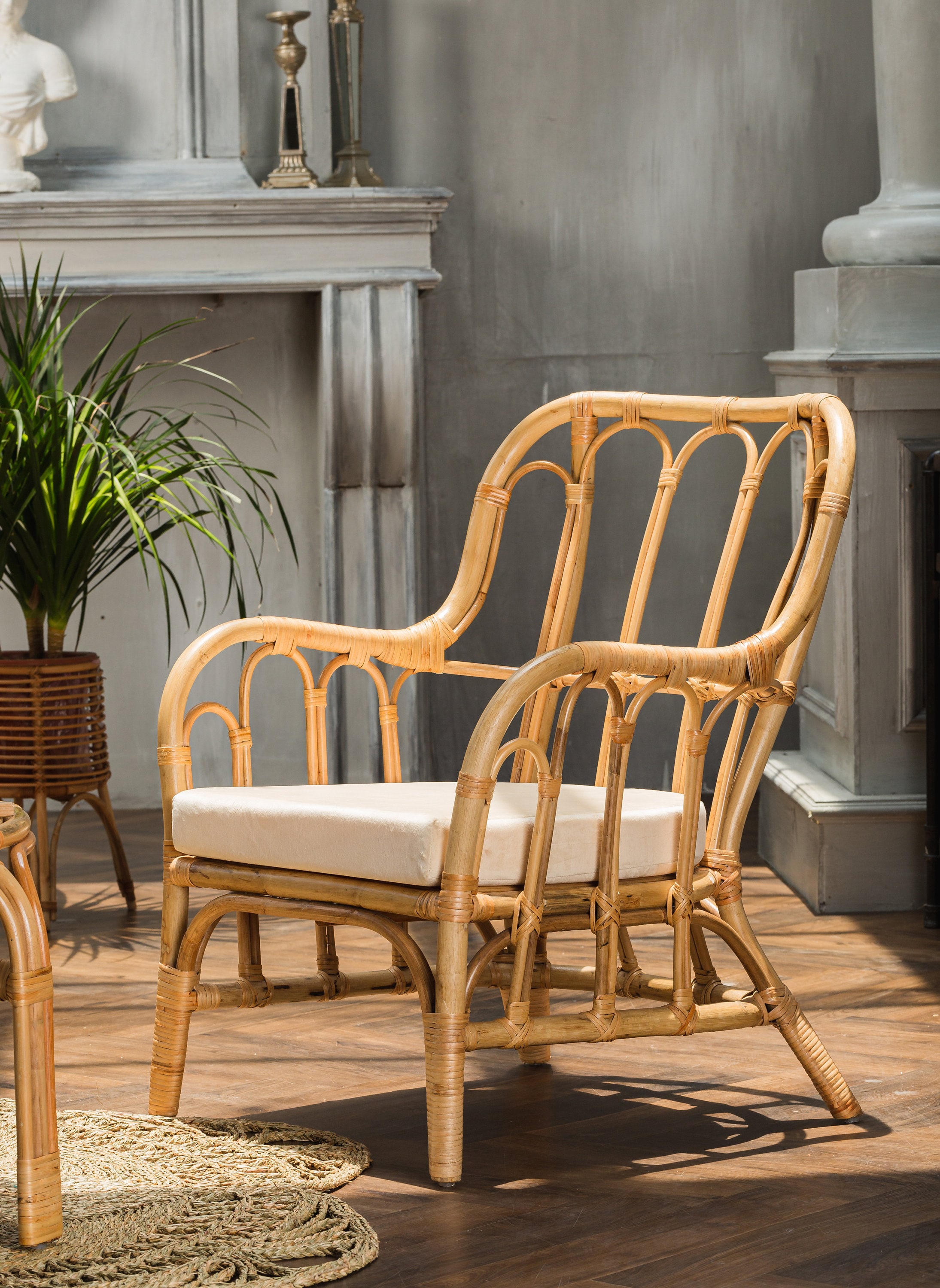 Silla de ratán de mimbre Muebles de ratán natural hechos a Etsy