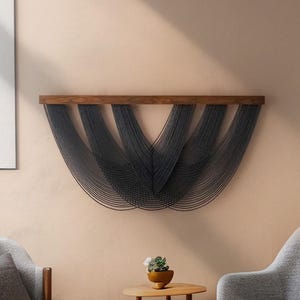 Macrame Wall Hanging, Trendy Wall Art, Scandinavian Home Decor, Fiber Wall Hanging, New Home Gift, Mid-Century Modern, Living Room Art V28