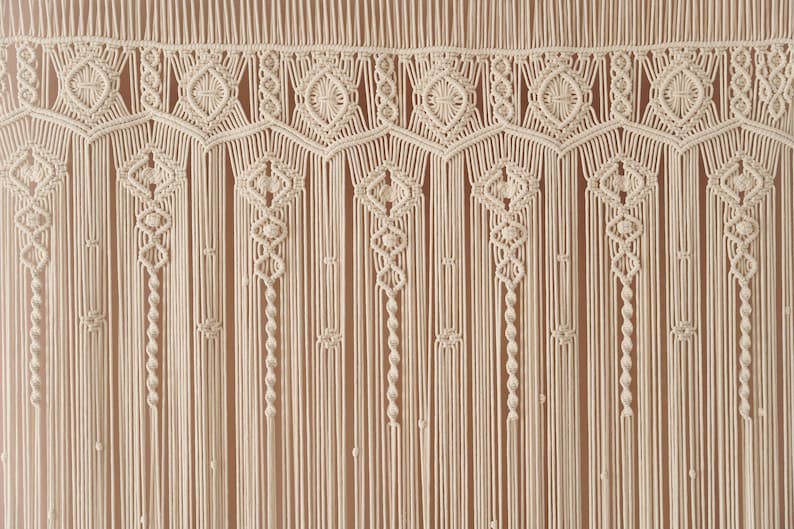 Large Macrame Curtain, Macrame Decor, Woven Wall Tapestry, Bohemian Curtain, Modern Fiber Art, Wedding Gift, Boho Backdrop C26 image 5