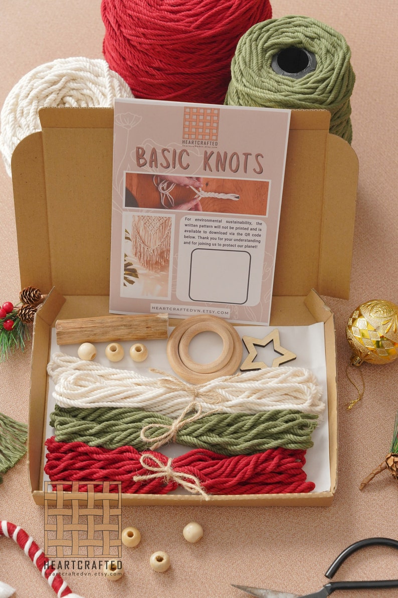 Ornament Craft Kit, Christmas Craft Kits For Adults, Macrame Craft Kits, Date Night Gift, Craft Kit Teens, Mindfulness Activity K26 image 7