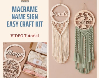Custom Name Sign Macrame Craft Kit, DIY Craft Kit for Adults, Macrame Kit, Nursery Decor, Personalized Gift, Gift For Mothers Day K14
