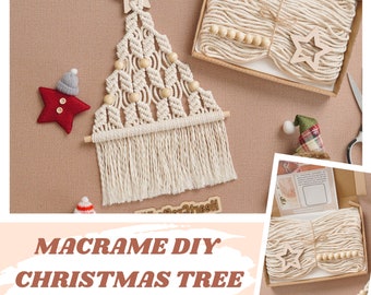 DIY Christmas Tree Kit, Macrame Christmas, DIY Christmas Decor, Macrame Xmas Tree, Diy Wall Decor, Diy Christmas Kit, Holiday Craft K20