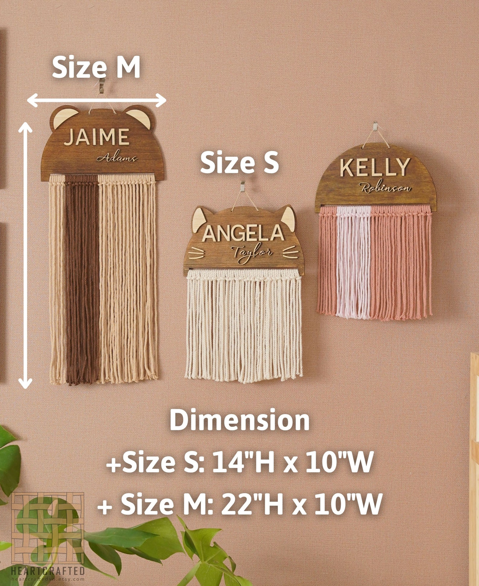 Personalized Name Sign Wall Hanging Macrame Boho Nursery Art Etsy