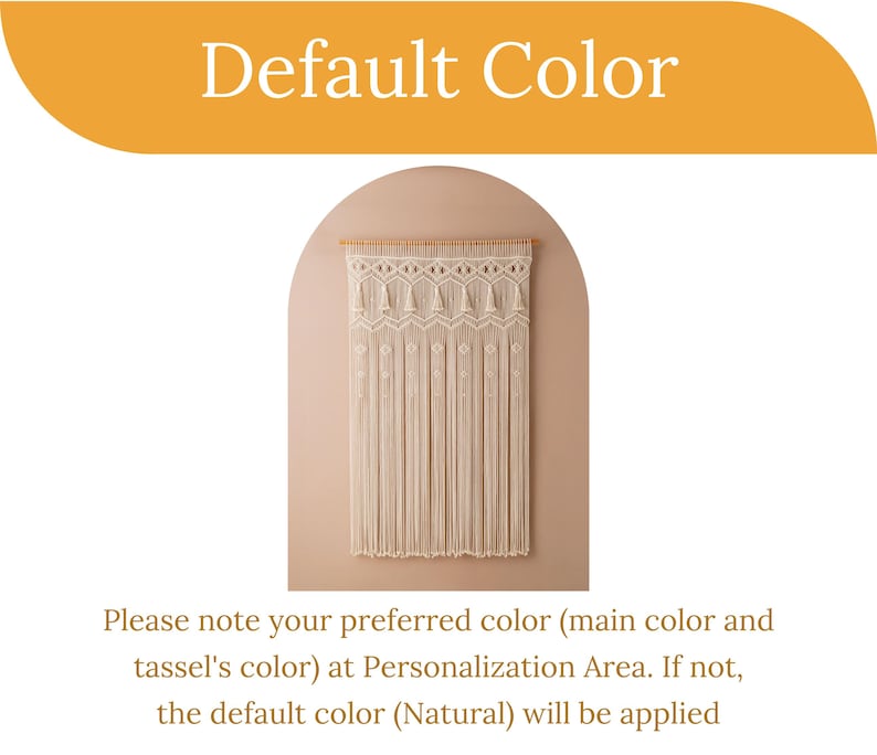 May include: A white macrame wall hanging with a geometric pattern and tassels. The default color is natural.