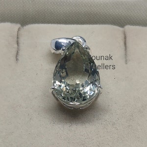 5.45ct Green Amethyst Pendant, Natural Prasiolite Pendant,925 Sterling Silver Pendent, February Birthstone, Gemstone Pendant, Gift Jewelry