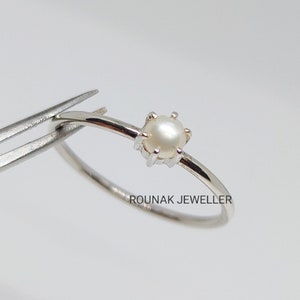 Sterling Silver Pearl Ring: Handmade Women&#39;s Statement Ring