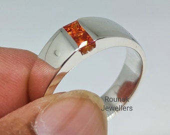 Bonyak Jewelry Genuine Oval Orange Sapphire Size 8.00 Green Sapphire and Yellow Sapphire Ring in Sterling Silver Bonyak Jewelry Genuine Oval Orange Sapphire Size 8.00 Green Sapphire and Yellow Sapphire Ring in Sterling Silver