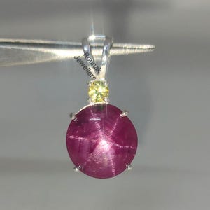 3.90ct Star Ruby Pendant, Natural Star Ruby Pendant, 925 Sterling Silver, 6raw Star Ruby Pendent, Handmade Jewelry, Women Gift for Her.