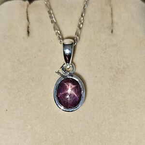 AAA Star Ruby Pendant: 2.70ct Sterling Silver Birthstone
