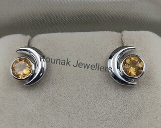 Cangall Set Di 3 Paia Di Orecchini A Stella In Argento 925 Con Zirconi Cubici - 4/5/6 Mm, Oro Rosa E Argento