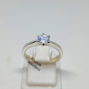 Rainbow Moonstone Wedding Ring, 925 Sterling Silver Ring, Proposal Ring, Moonstone Ring, Birthstone Ring, Anniversary Gift, Fine Jewelry.