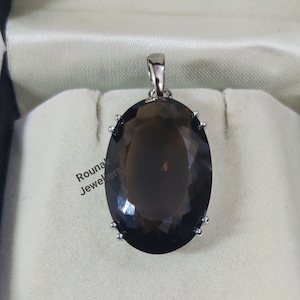 Smoky Quartz Pendant, Pear Gemstone Pendant, 925 Sterling Silver, Beautiful Pendant, Handmade Smoky Quartz Pendant, Anniversary Gift,