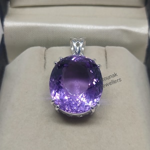 16.75ct Amethyst Pendent, 925 Sterling Silver Pendant, February Birthstone, Genuine Amethyst Pendant, Gemstone Pendant, Christmas Gift.