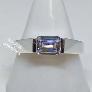 Dainty CZ Diamond Ring, Simulated Diamond Ring, 925 Sterling Silver Ring, Cubic Zirconia Ring, Statement Ring, Personalized Gift for Her.