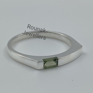 Green Sapphire Ring, Stacking Ring, Natural Green Sapphire Ring, 925 Silver Jewelry, Minimalist Ring, Women Ring, Gift for Her.