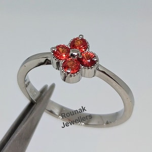 Dainty Natural Red Sapphire 925 Silver Ring: Minimalist Promise Ring