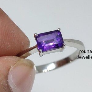 Natural Amethyst Ring, Promise Ring, Gemstone Ring,925 Sterling Silver, Statement Ring, Birthday Gift Ring, Anniversary Ring, Ring For Her.